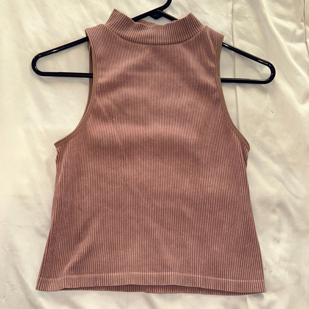 Eye Candy pink large sleeveless mock neck
